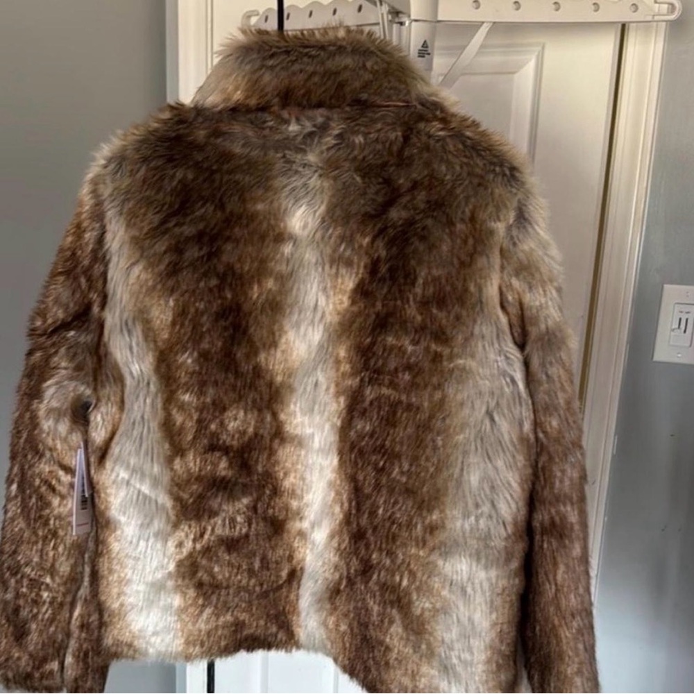 Faux Fur Brown Teddy Jacket - Picture 4 of 4